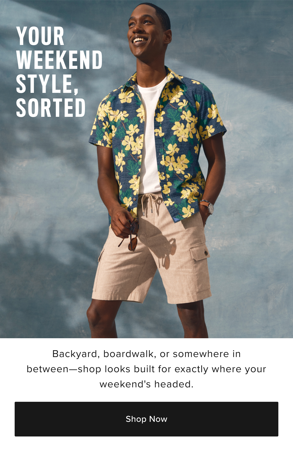 Model is pictued is wearing a printed vintage wash shirt with linen shorts UNTICKit's Weekend style! Model is pictued is wearing a printed vintage wash shirt with linen shorts UNTICKit's Weekend style!