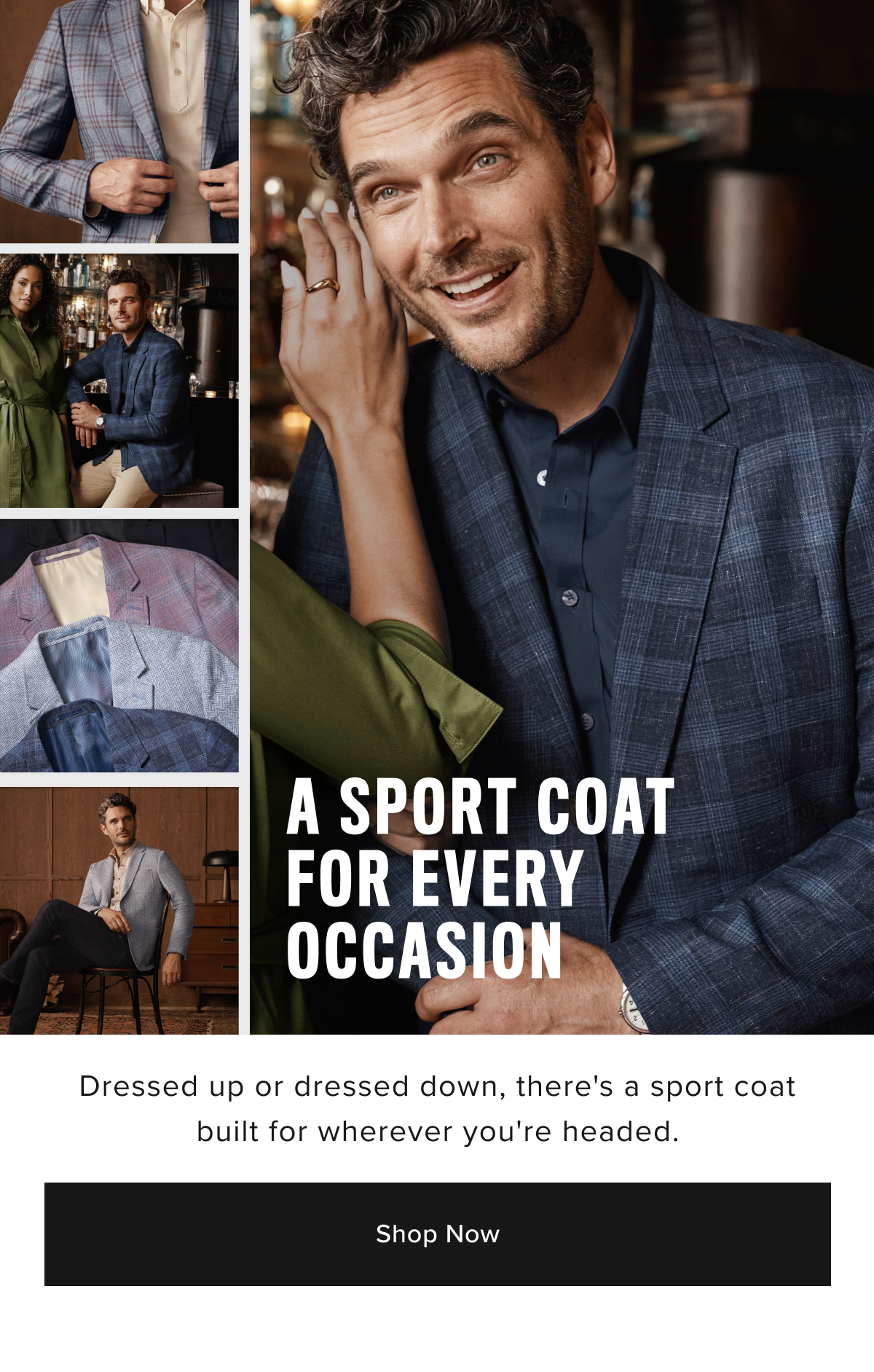 Collection of UNTICKit sport coats in various colors. 