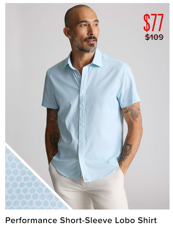 $77 Performance Short-Sleeve Lobo Shirt