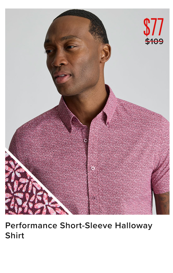 $77 Performance Short-Sleeve Halloway Shirt
