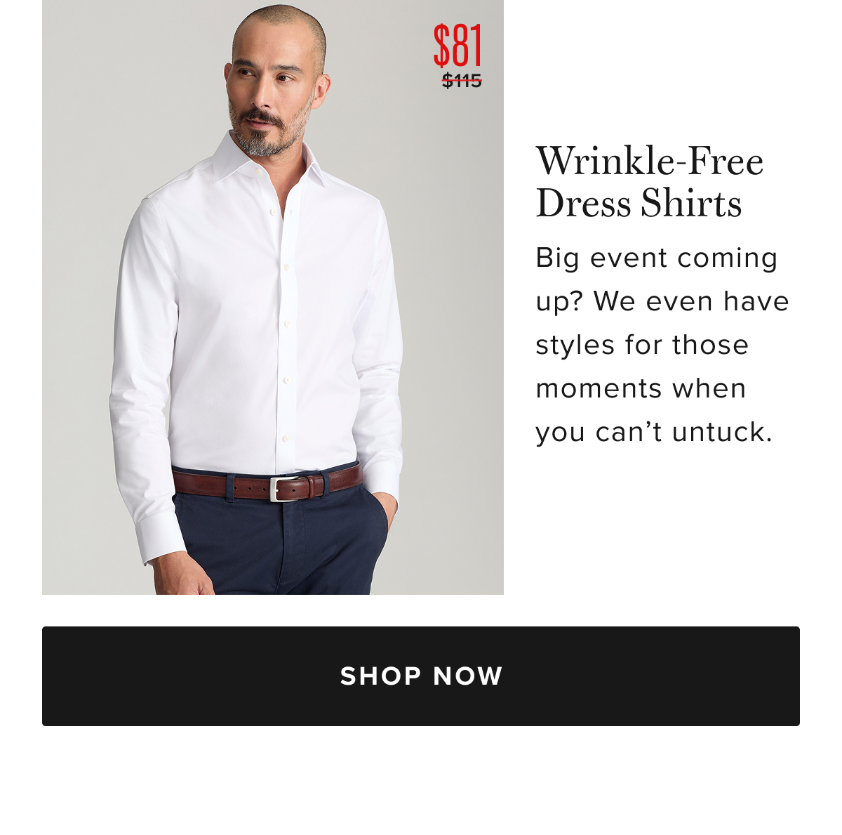 $81 Wrinkle-Free Dress Shirts