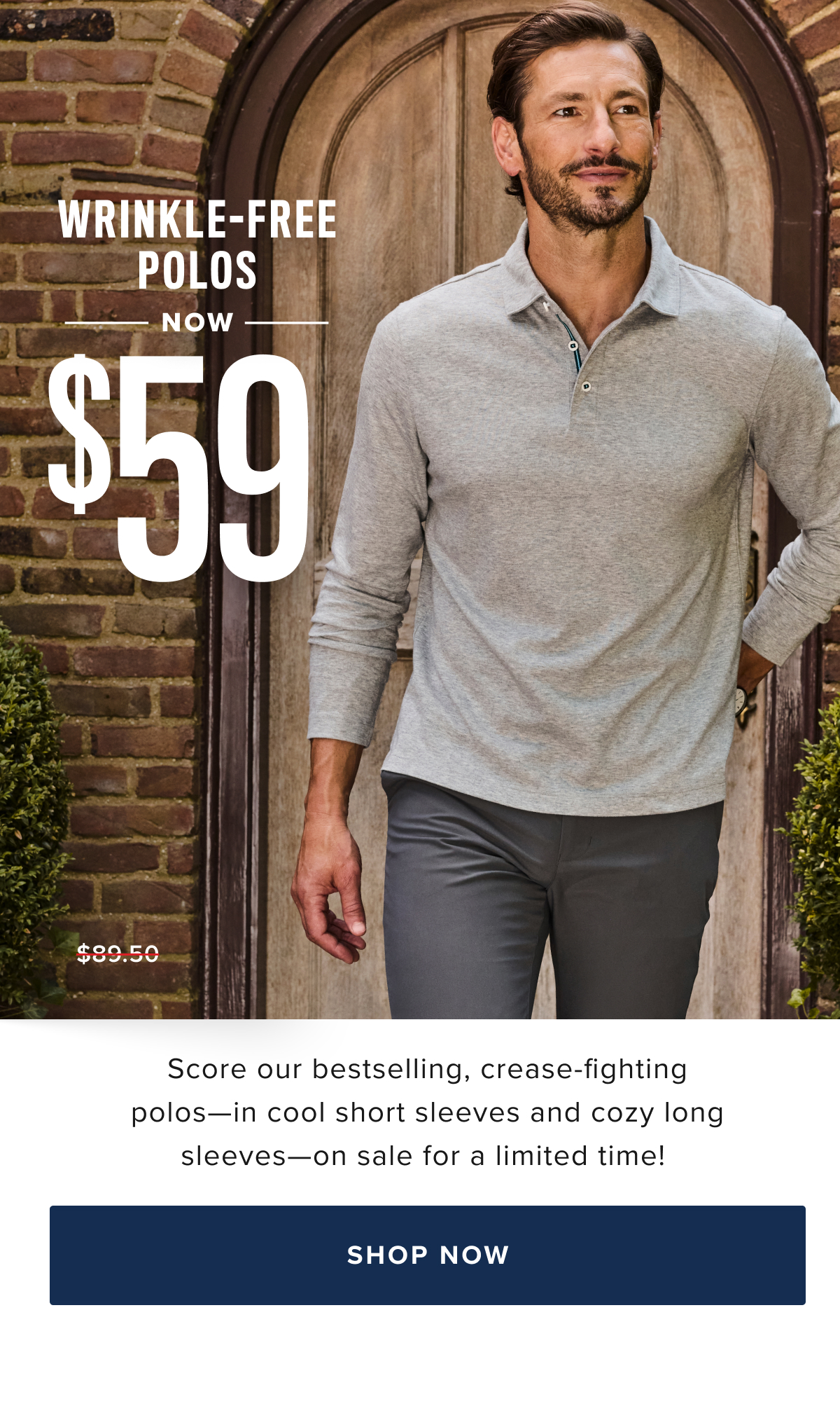 Wrinkle-Free Polos Now $59