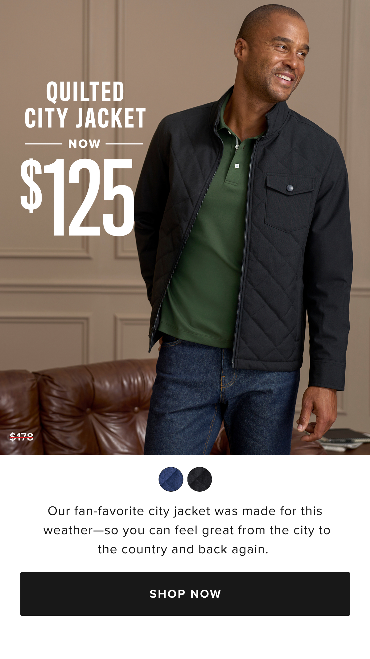 Quilted City Jacket now $125