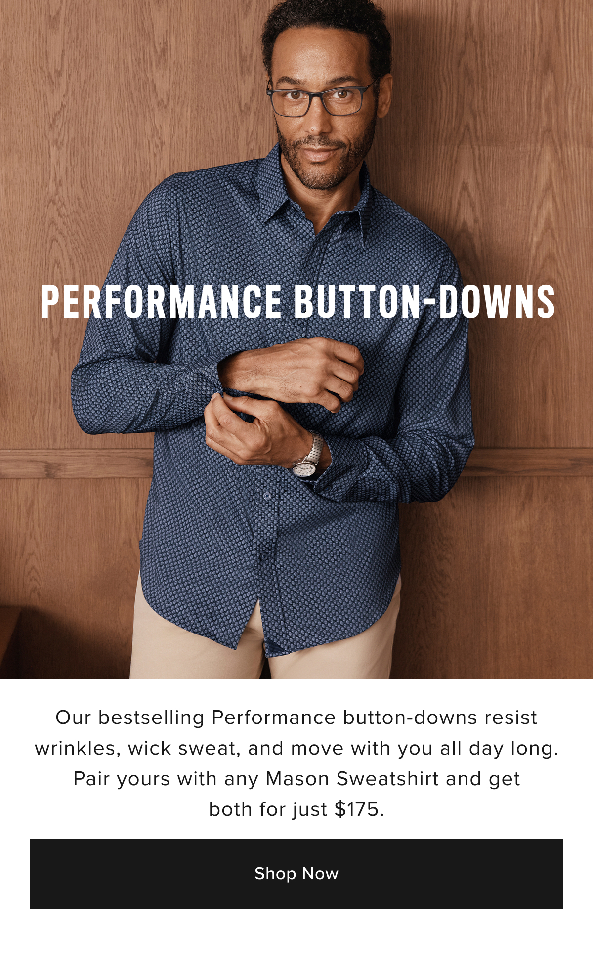 Shop Now- Performance Button-Downs