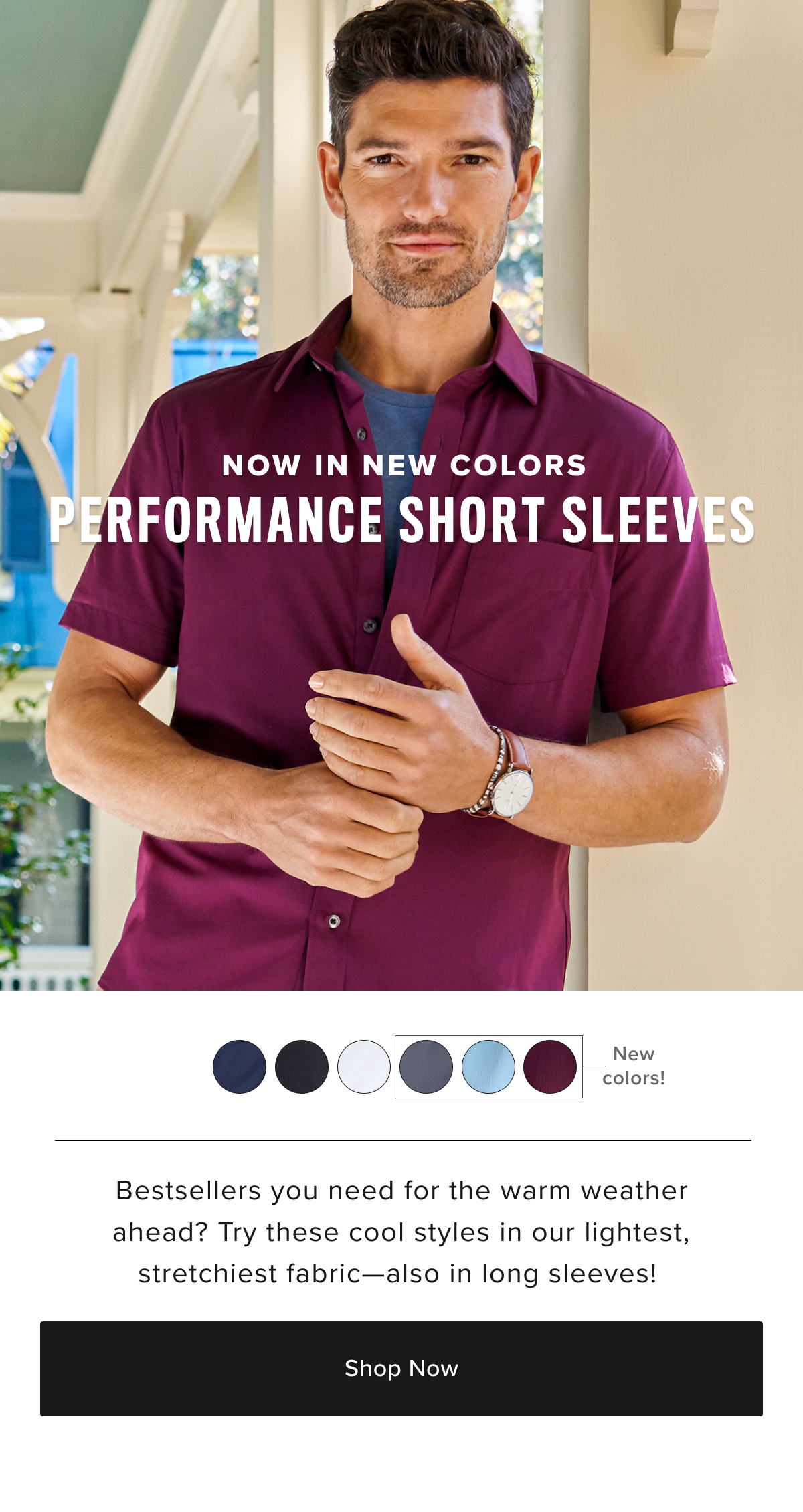 Now in new colors: Performance Short Sleeves Now in new colors: Performance Short Sleeves
