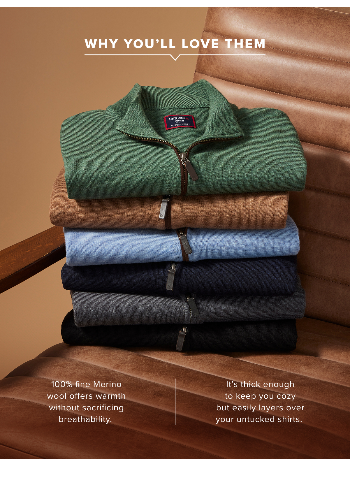 100% Fine Merino Wool offers warmth without sacrificing breathability.