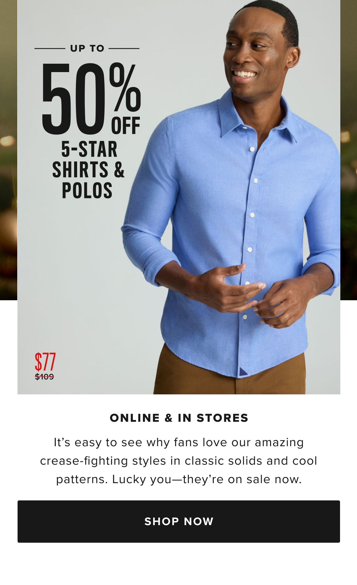 Up to 50% Off 5-Start Shirts & Polos