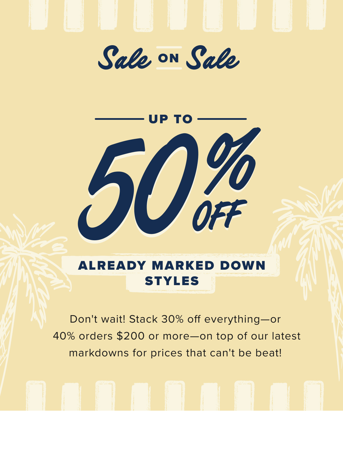 Take an extra 30% off new marked down styles Take an extra 30% off new marked down styles