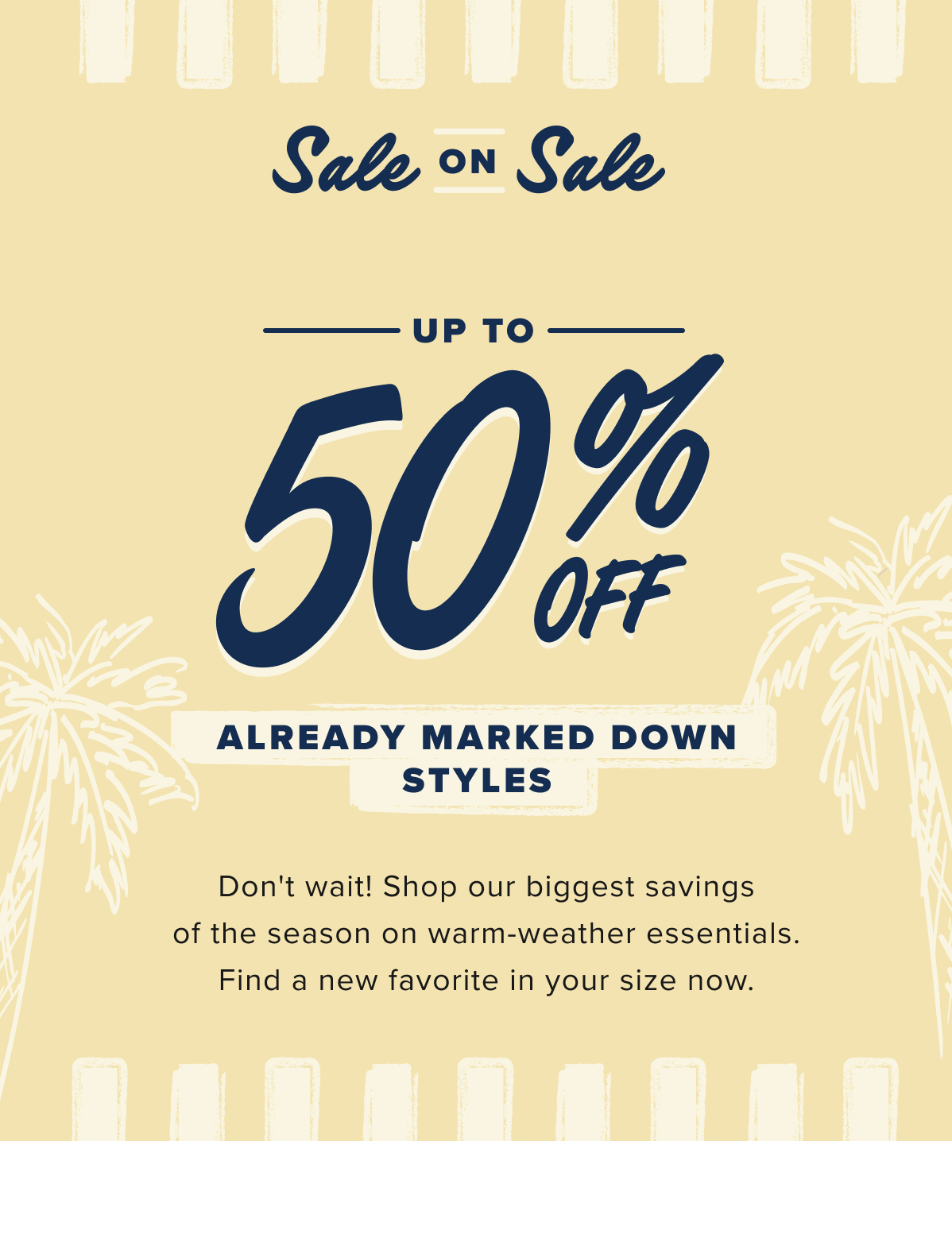 Take an extra 30% off new marked down styles