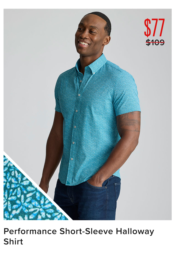 $77 Performance Short-Sleeve Halloway Shirt