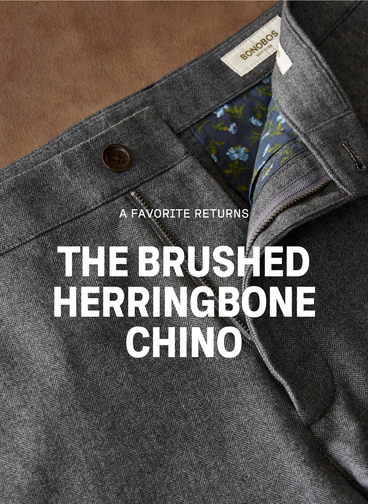 Brushed Herringbone Chino