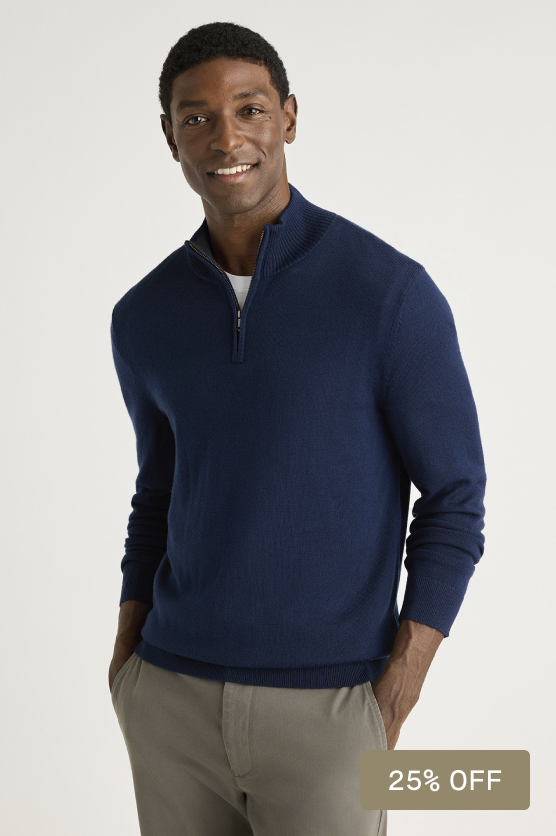 Washable Merino Quarter Zip