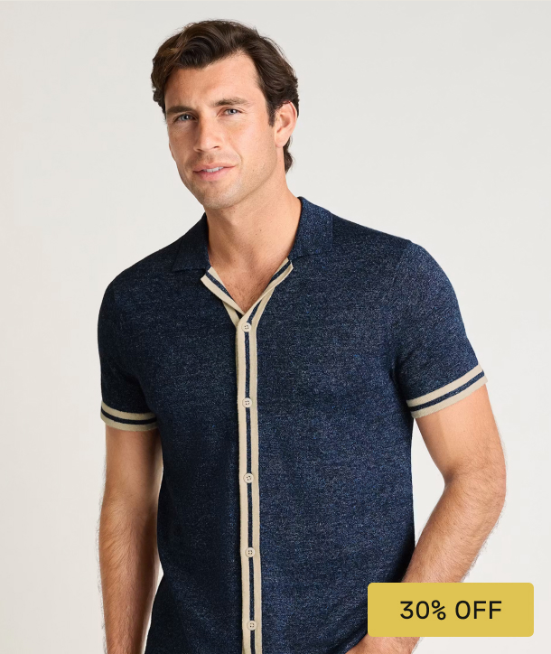 Hudson Linen Cotton Cabana Sweater Polo Hudson Linen Cotton Cabana Sweater Polo