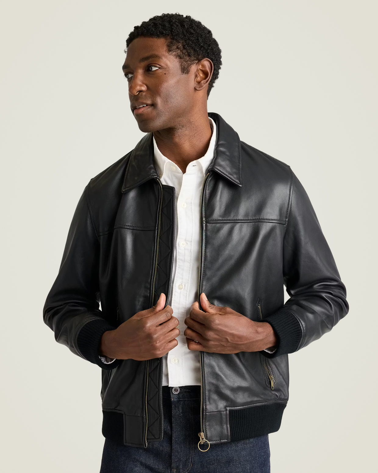 BOWERY LEATHER BOMBER