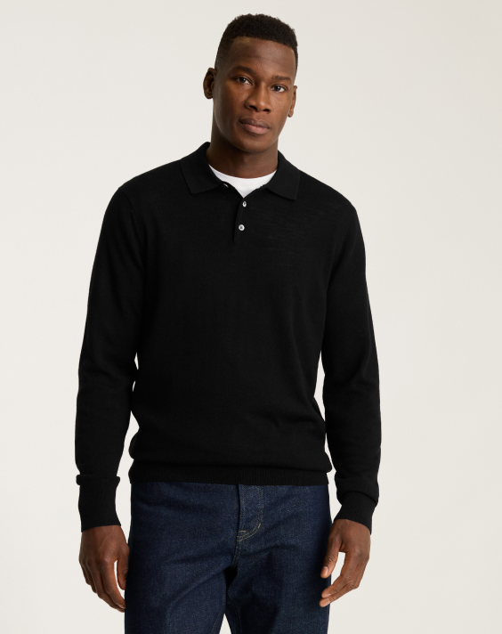 Merino Long Sleeve Sweater Polo