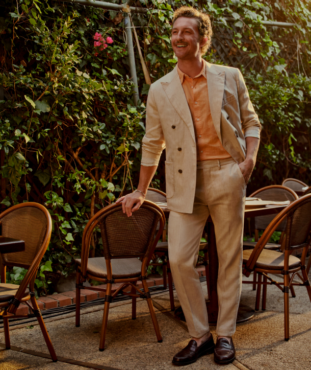 Jetsetter Italian Linen Double Breasted Suit