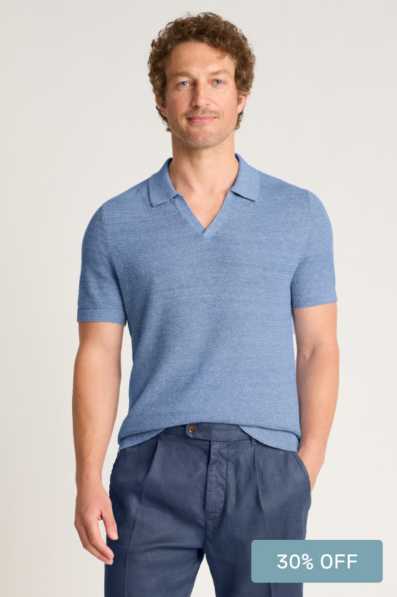 Shop Hudson Linen Cotton Sweater Polo