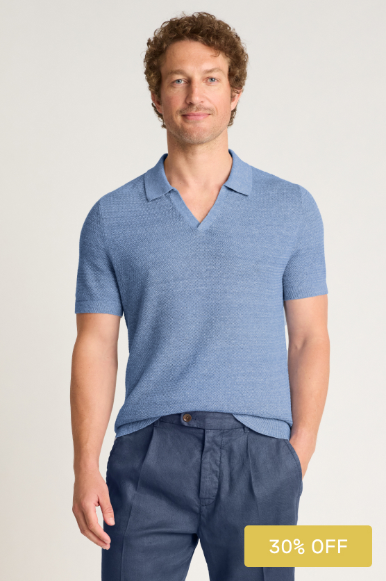 Shop Hudson Linen Cotton Sweater Polo