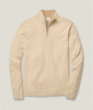 Washable Cotton Cashmere Quarter Zip