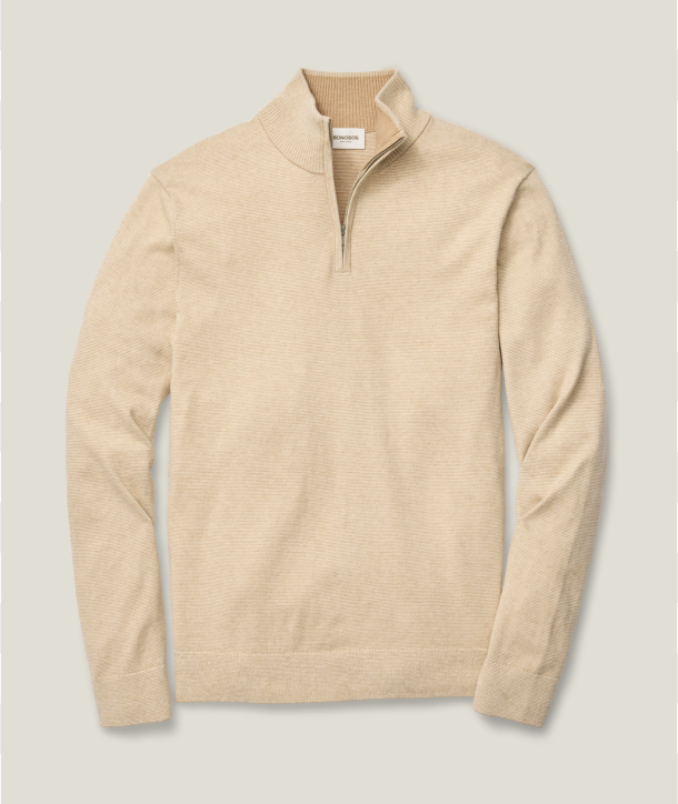 Washable Cotton Cashmere Quarter Zip
