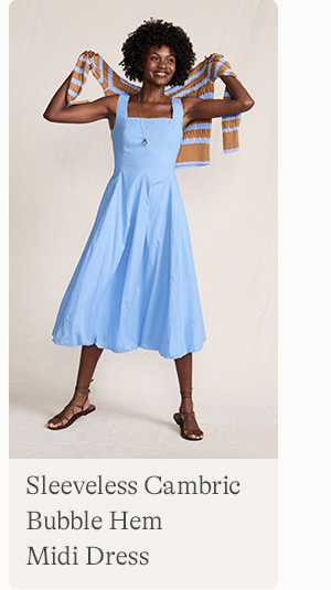 Shop Women's Sleeveless Cambric Bubble Hem Midi Dress