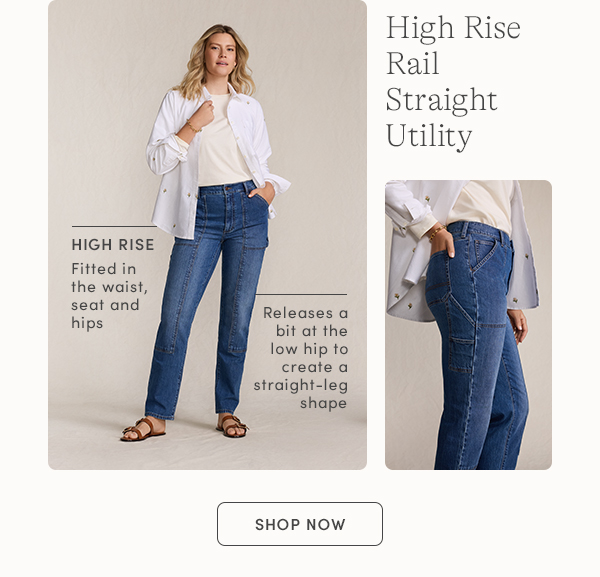 Shop Women's Soft Denim High Rise Rail Straight Leg Utility Jeans