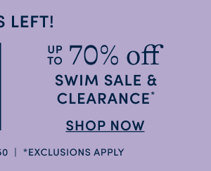 70% off swim sale & clearance
