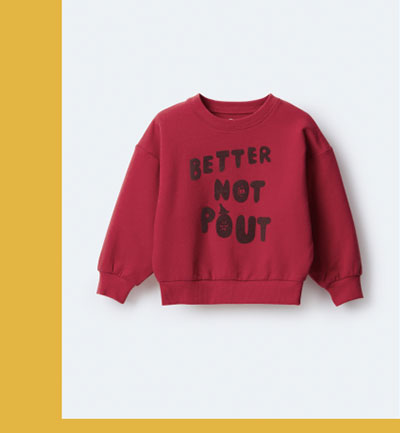 Red Toddler Better Not Pout Dolman Sleeve Sweateshirt