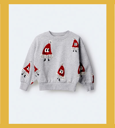 Grey Toddler Santa Hat Dolman Sleeve Sweatshirt