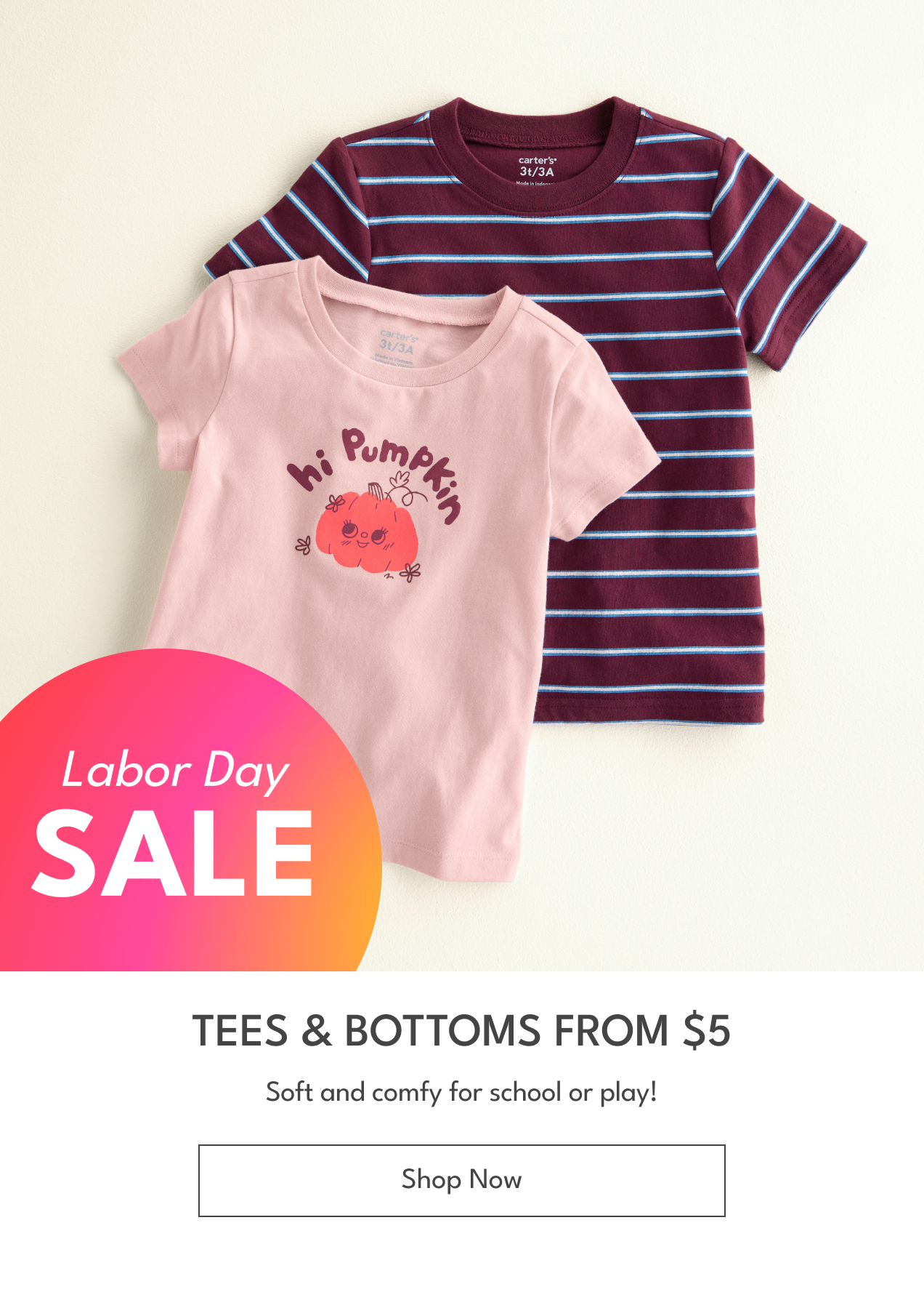 Tees & Bottoms from $5 | Soft and comfy for school or play! | Shop Now