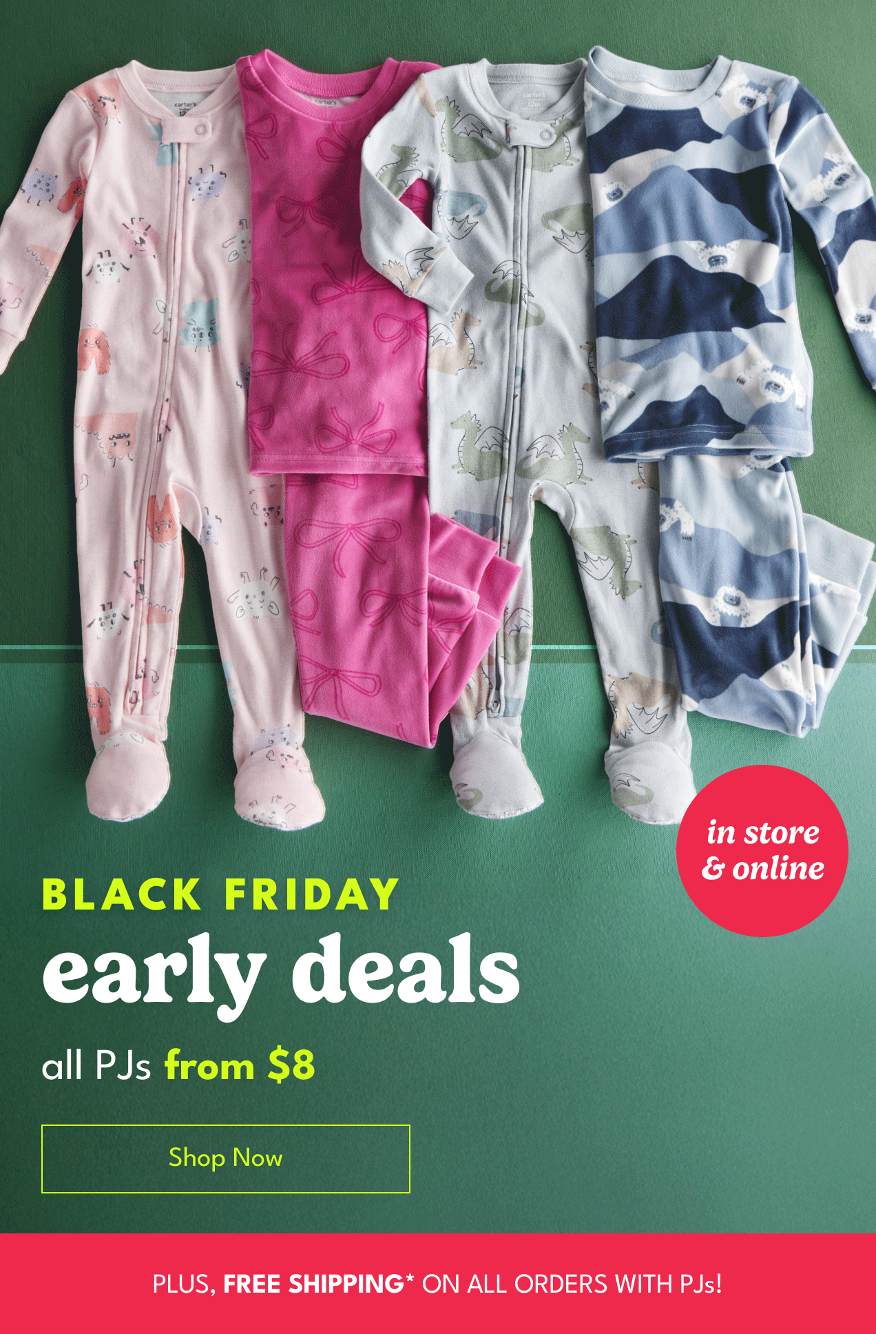 BLACK FRIDAY early deals holiday PJs from $6 today online only Shop Now