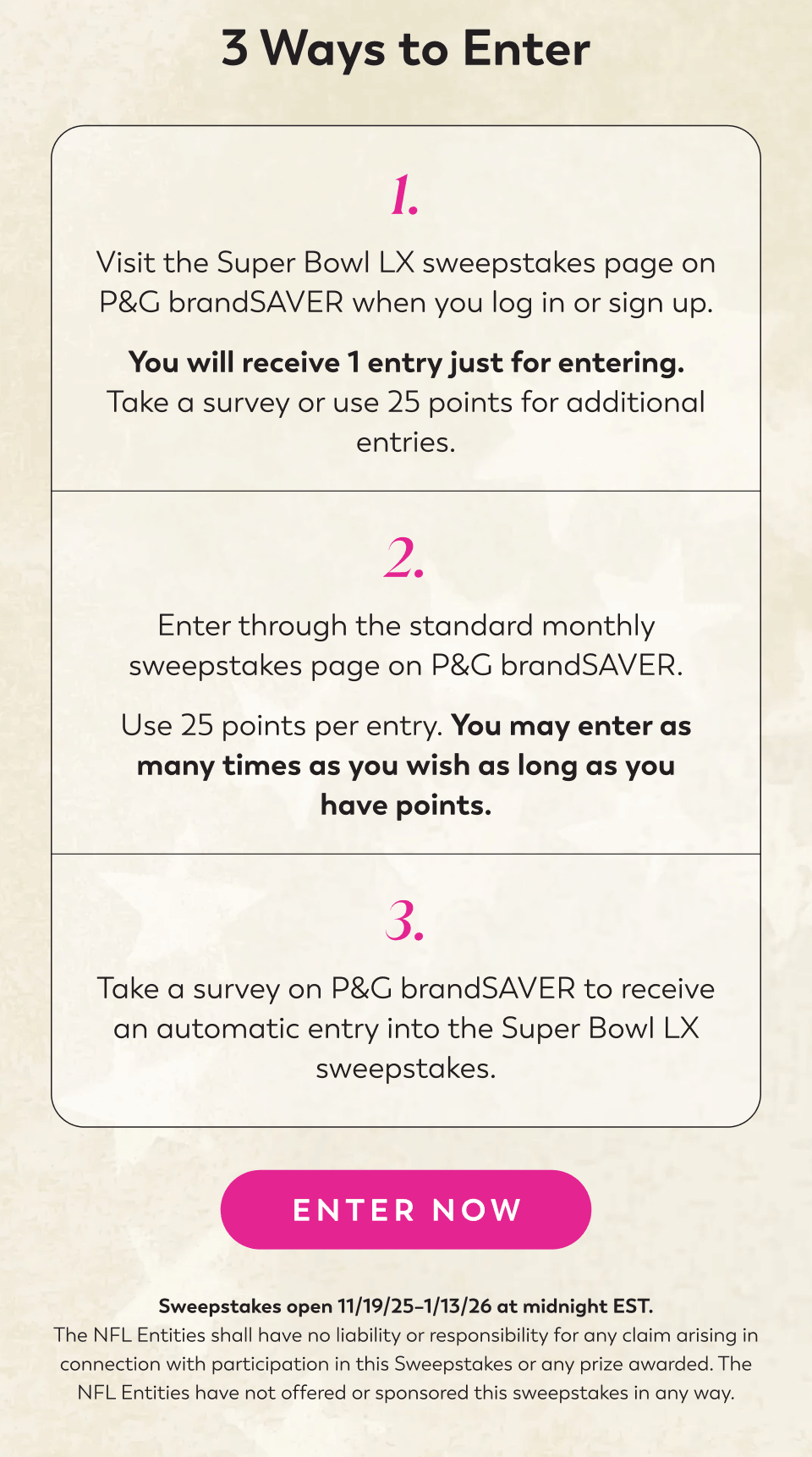 Enter for a Chance to Win a Trip to Super Bowl LX