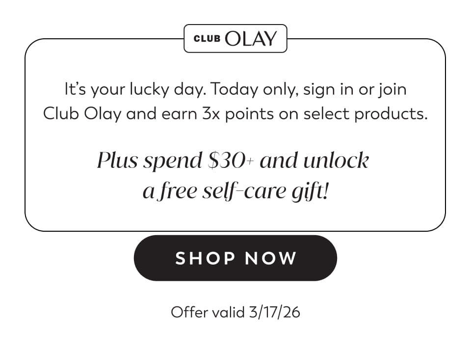 earn 3x points on select products plus a free gift when you spend $30+