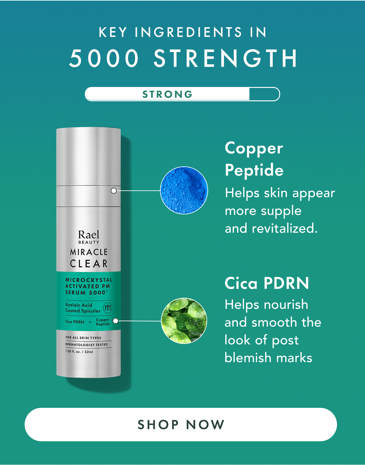 Key Ingredients in 5000 Strength: Copper Peptide & Cica PDRN. Shop Now. Key Ingredients in 5000 Strength: Copper Peptide & Cica PDRN. Shop Now.
