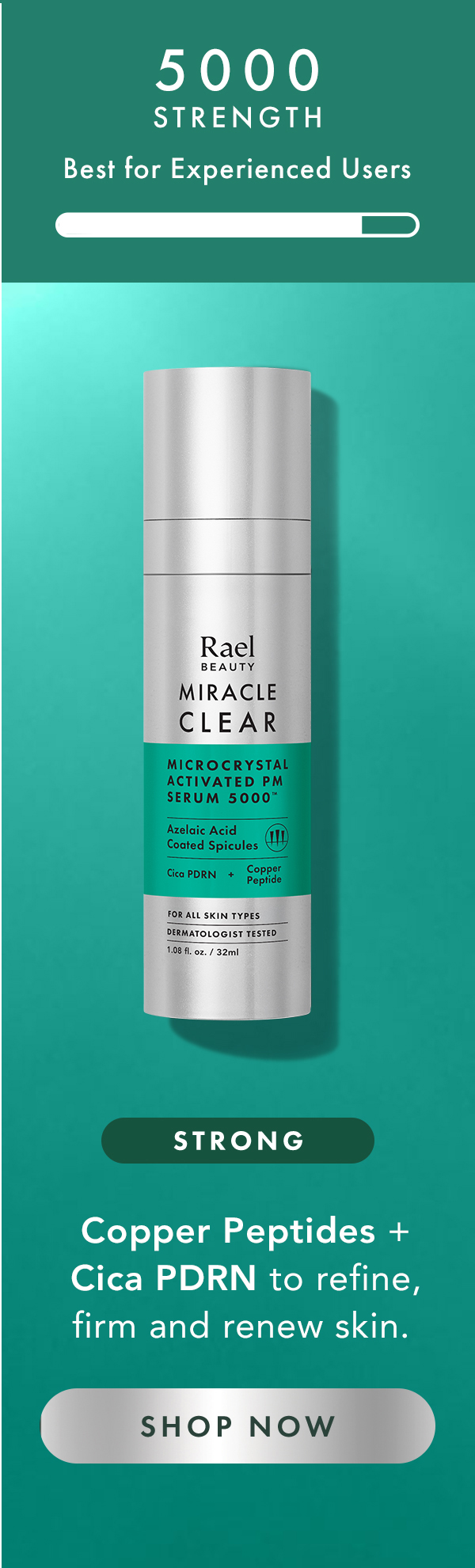 Strong 5000 formula contains Copper Peptides + Cica PDRN to refine, firm and renew skin. Shop Now.