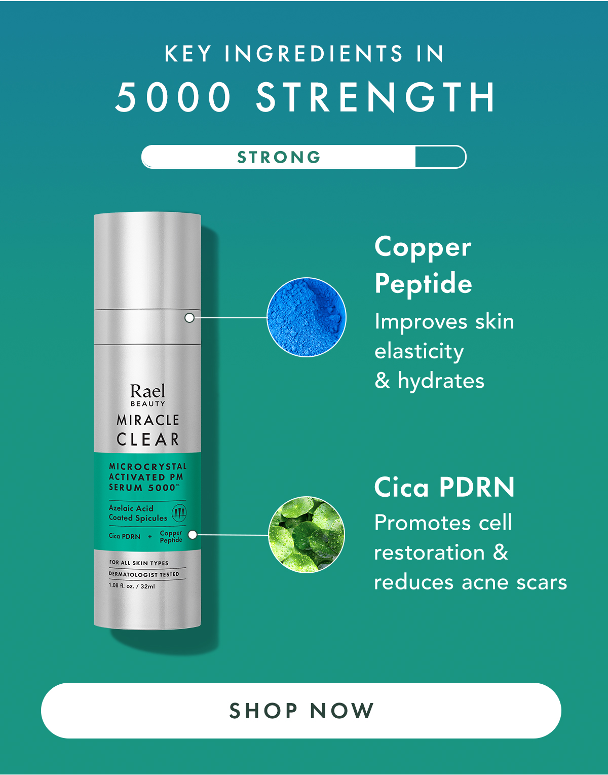 Key Ingredients in 5000 Strength: Copper Peptide & Cica PDRN. Shop Now. Key Ingredients in 5000 Strength: Copper Peptide & Cica PDRN. Shop Now.