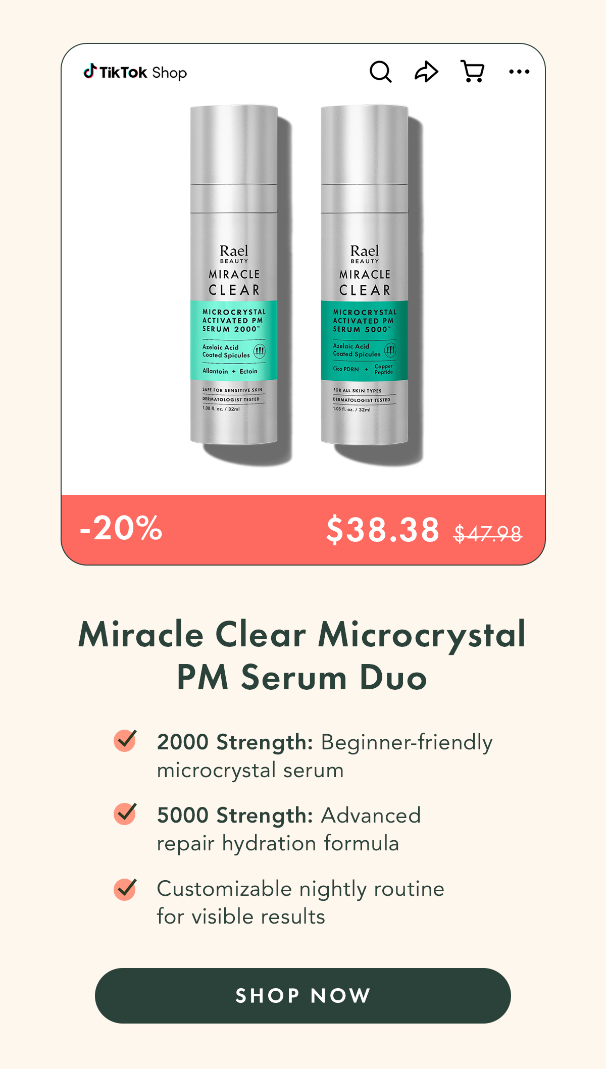 Miracle Clear Microcrystal PM Serum Duo. -2000 Strength – Beginner-friendly microcrystal serum -5000 Strength – Advanced repair & hydration formula -Customizable nightly routine for visible results. Shop Now. Miracle Clear Microcrystal PM Serum Duo. -2000 Strength – Beginner-friendly microcrystal serum -5000 Strength – Advanced repair & hydration formula -Customizable nightly routine for visible results. Shop Now.