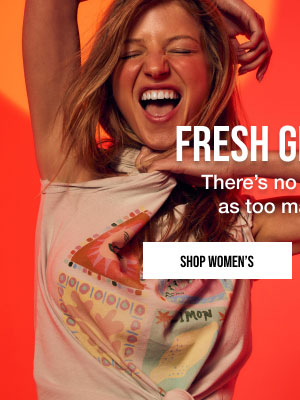 Fresh graphics. There's no such thing as too many tees. Shop women's tees.