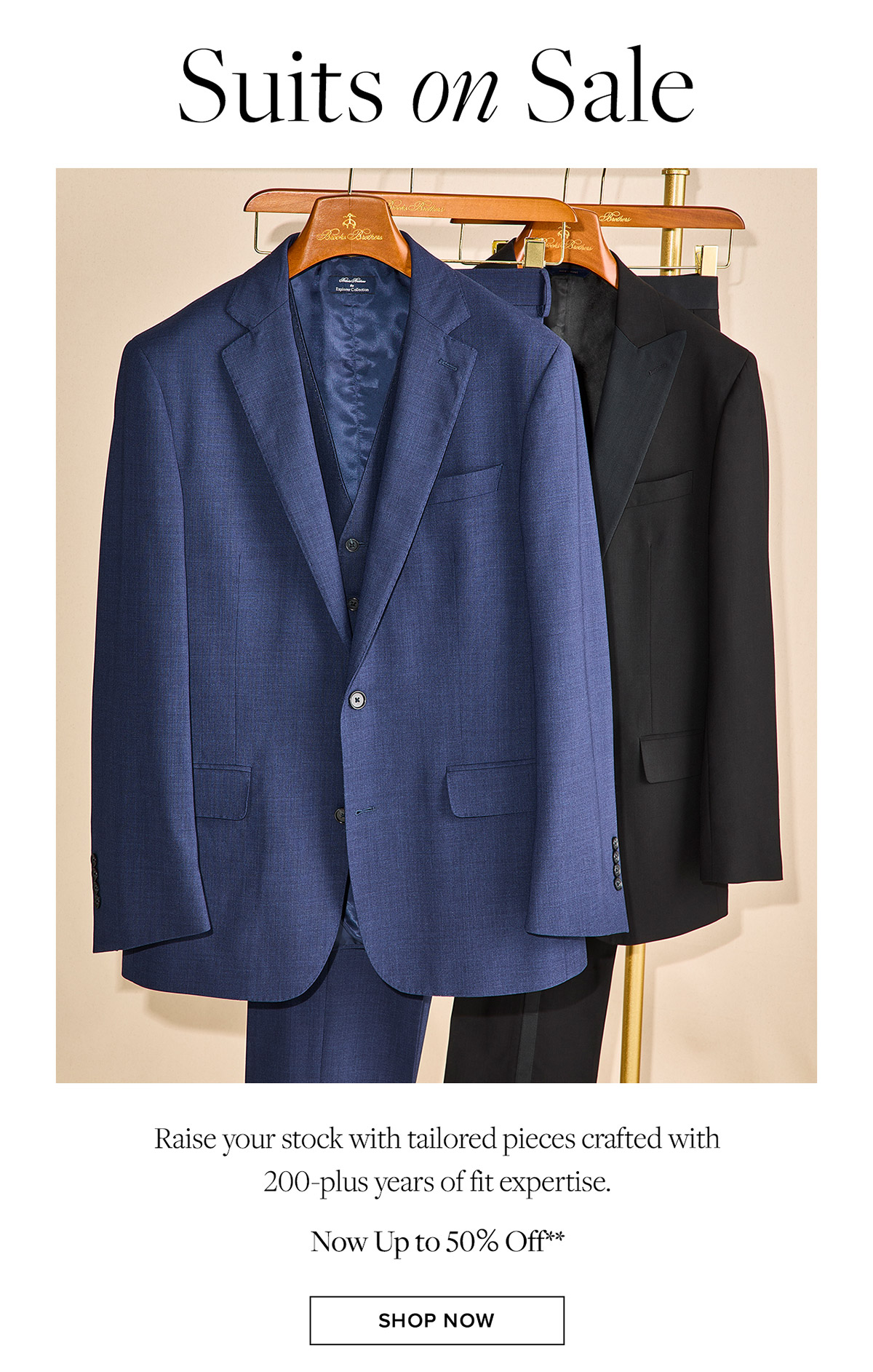 Shop suits on sale now up to 50% off**