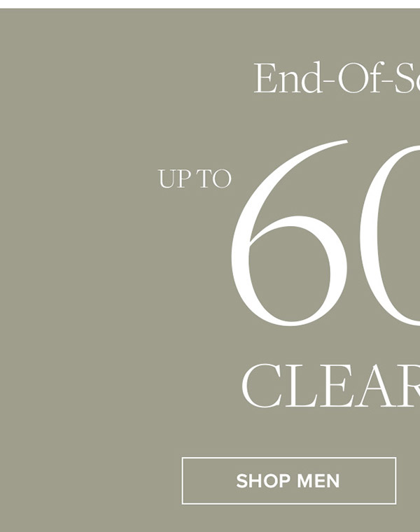 End of season sale! Shop up to 60% Off men's clearance