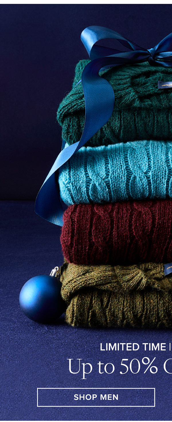 Limited Time | Online Only | Up to 50% Off Sweaters | Shop Men