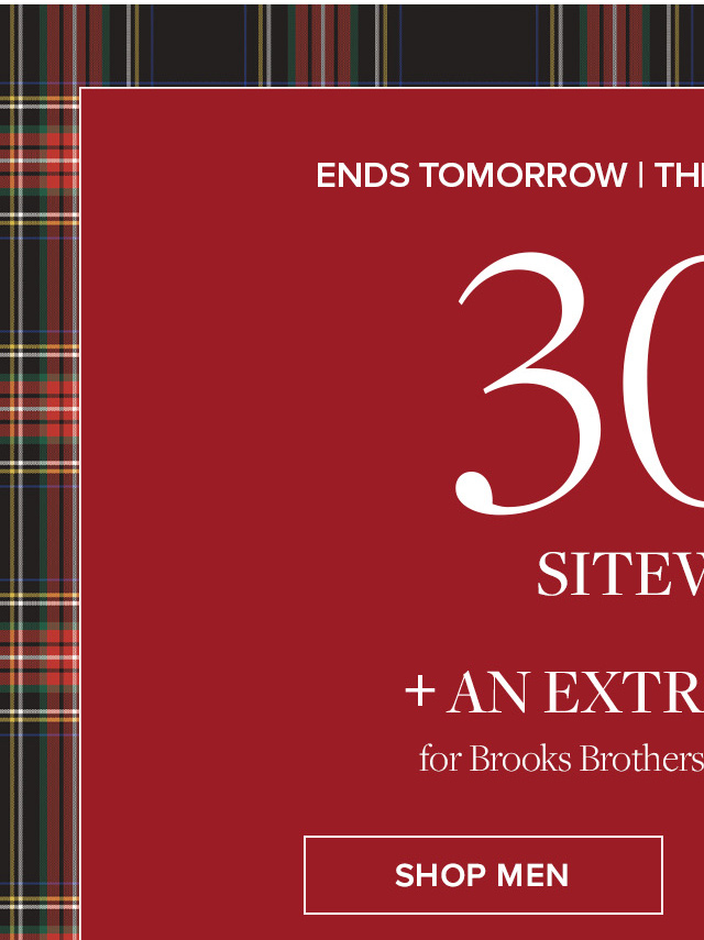 Ends Tomorrow | The Black Friday Event | 30% Off Sitewide** + An Extra 10% Off for Brooks Brothers Rewards Members | Shop Men