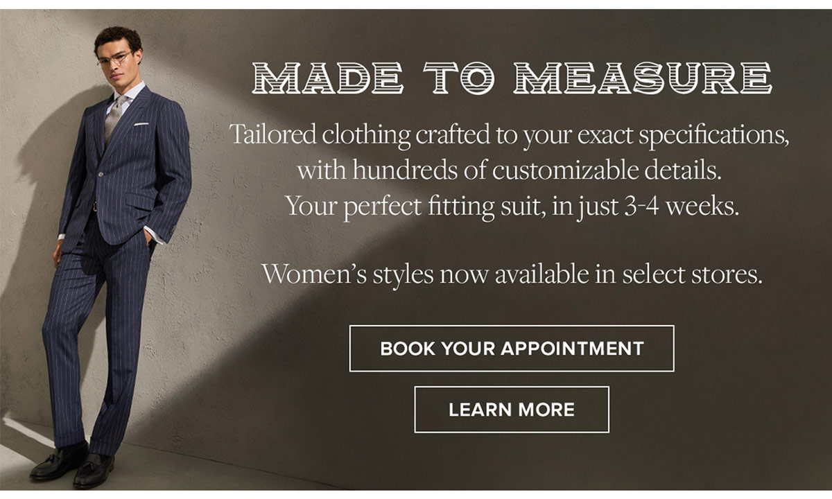 Book your Made to Measure Appointment
