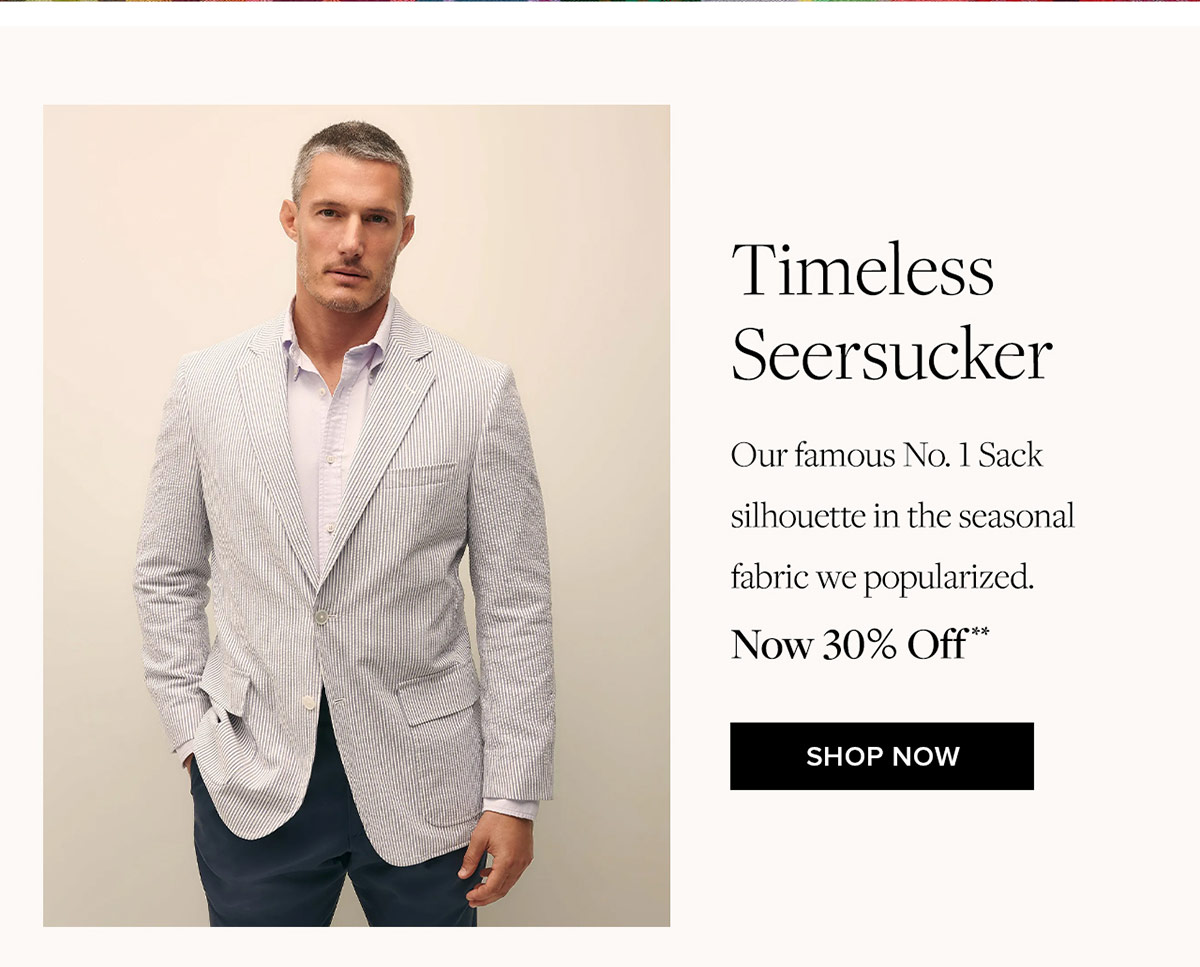 Timeless Seersucker. Our famous No.1 Sack silhouette in the seasonal fabric we popularized. Now 30% off** Shop Timeless Seersucker now