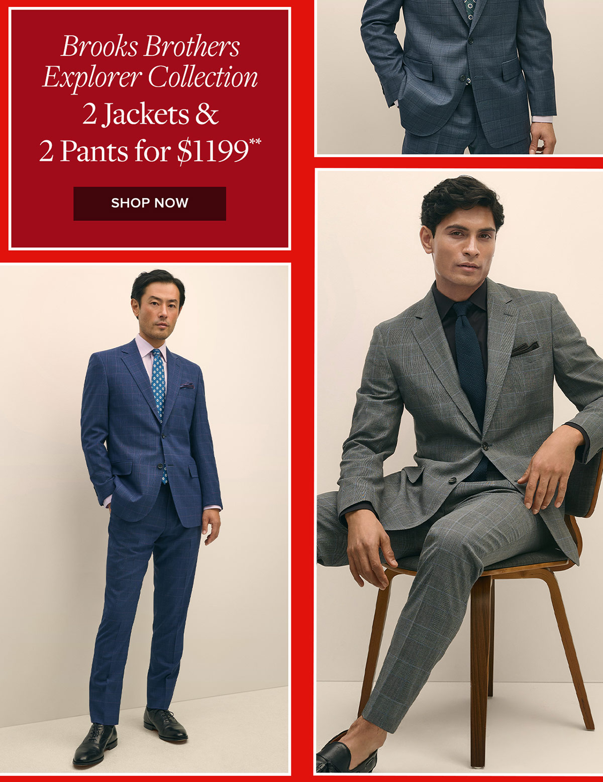 Shop Brooks Brothers explorer collection. 2 jackets & 2 pants for $1199**