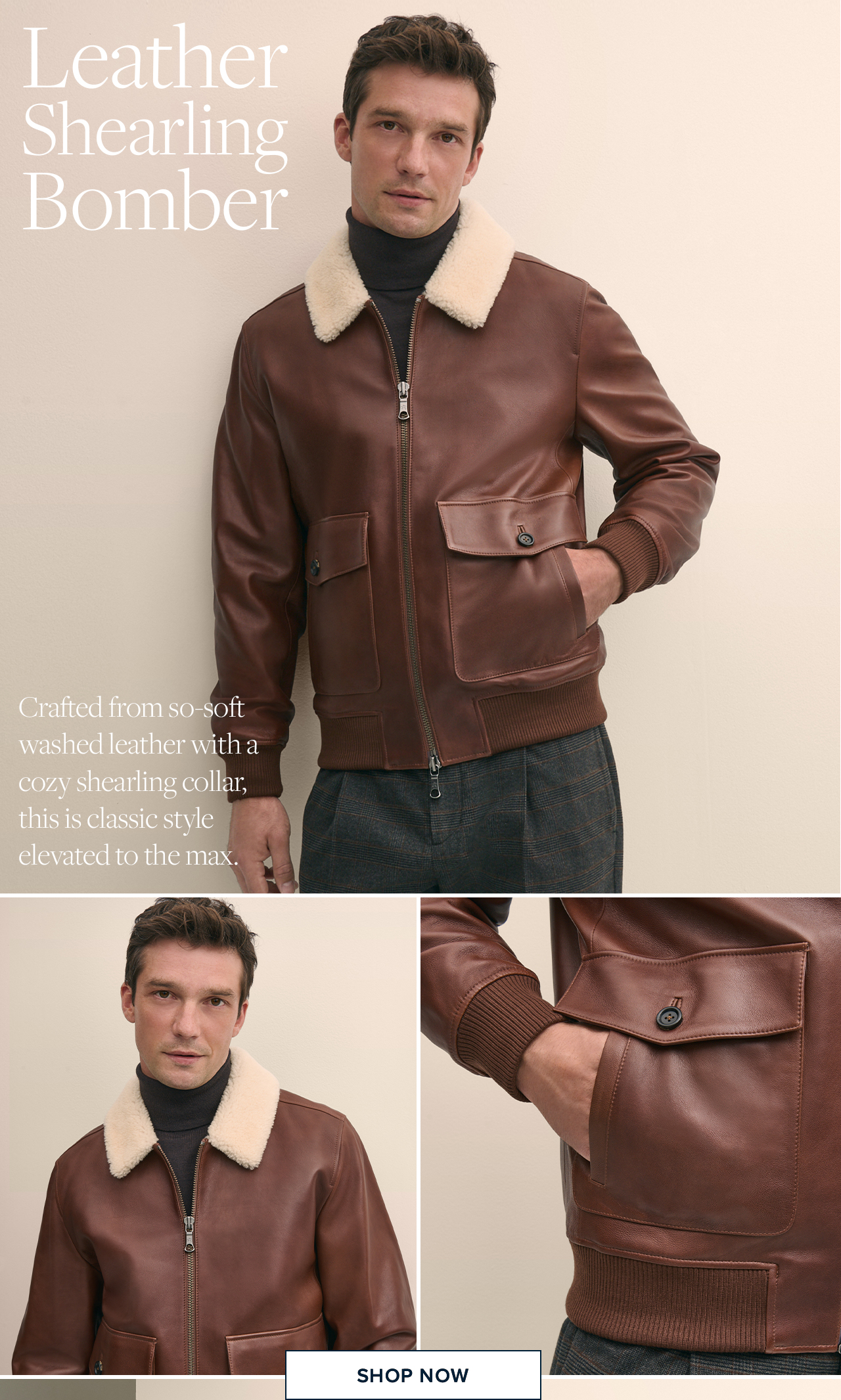 Leather Shearling Bomber Shop Now
