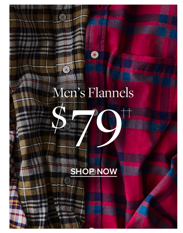 Men's Flannels $79 Shop Now