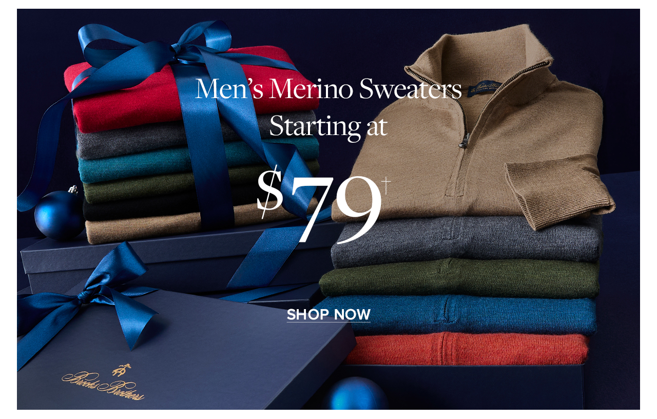 Men's Merino Sweaters Starting at $79 Shop Now