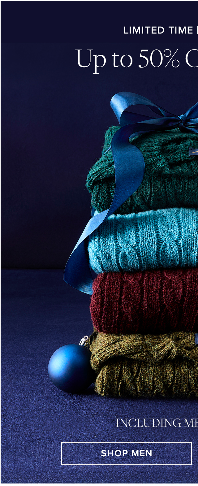 Limited Time | Online Only | Up to 50% Off Sweaters | Shop Men