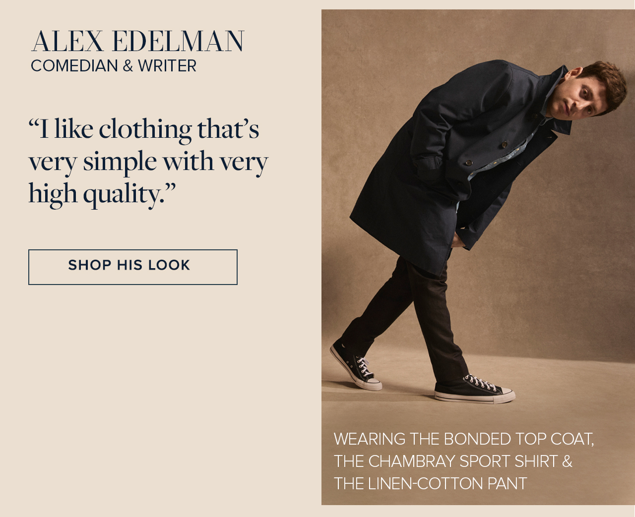 Alex Edelman Comedian and Writer Shop HIs Look